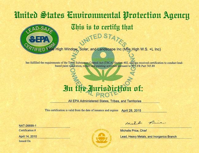 EPA Lead Safe Logo - EPA Lead Safe Certificate For MHWSL