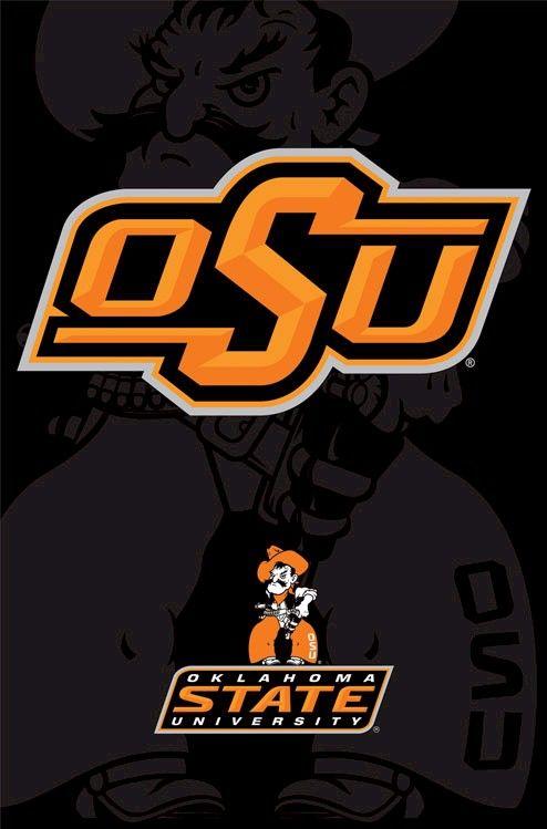 Oklahoma State University Logo - OKLAHOMA STATE COWBOYS MASCOT LOGO 22x34 POSTER NCAA University