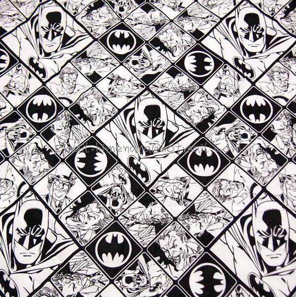 Black and White DC Comics Superhero Logo - Free Shipping* cr3916 1 Yard Cotton Poplin Fabric DC Comics ...
