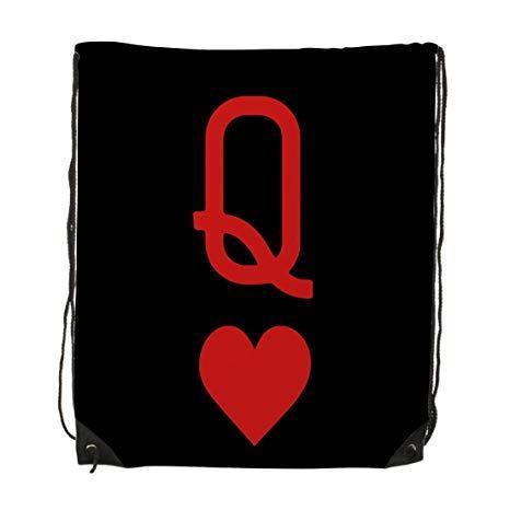 Queen of Hearts Red Logo - Amazon.com: Queen Of Hearts Playing Card Logo Unisex Gym Drawstring ...