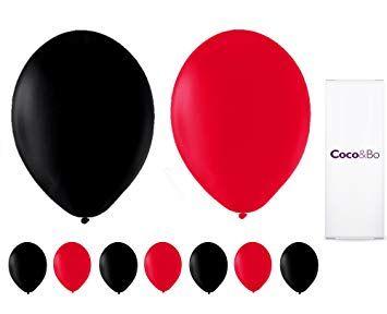 Queen of Hearts Red Logo - 10 x Coco&Bo Queen of Hearts - Red & Black Latex Balloons - Alice in ...