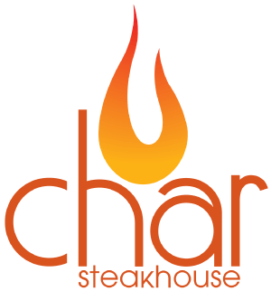 Orange and Red Bank Logo - Char Steakhouse Bank & Raritan New Jersey