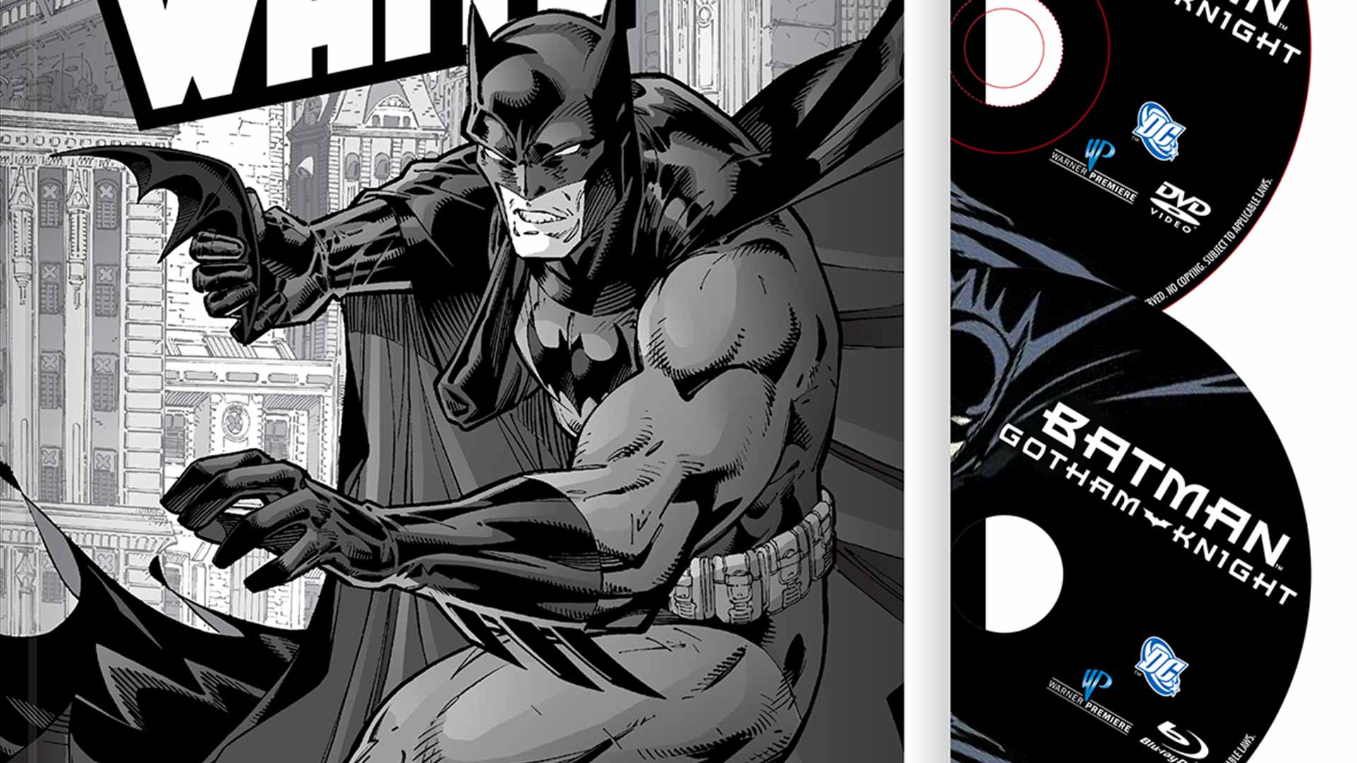 Black and White DC Comics Superhero Logo - BATMAN BLACK AND WHITE HC BOOK AND DVD BLU RAY SET