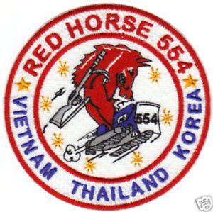 Red Horse in Circle Logo - USAF RED HORSE PATCH, VIETNAM, THAILAND, KOREA
