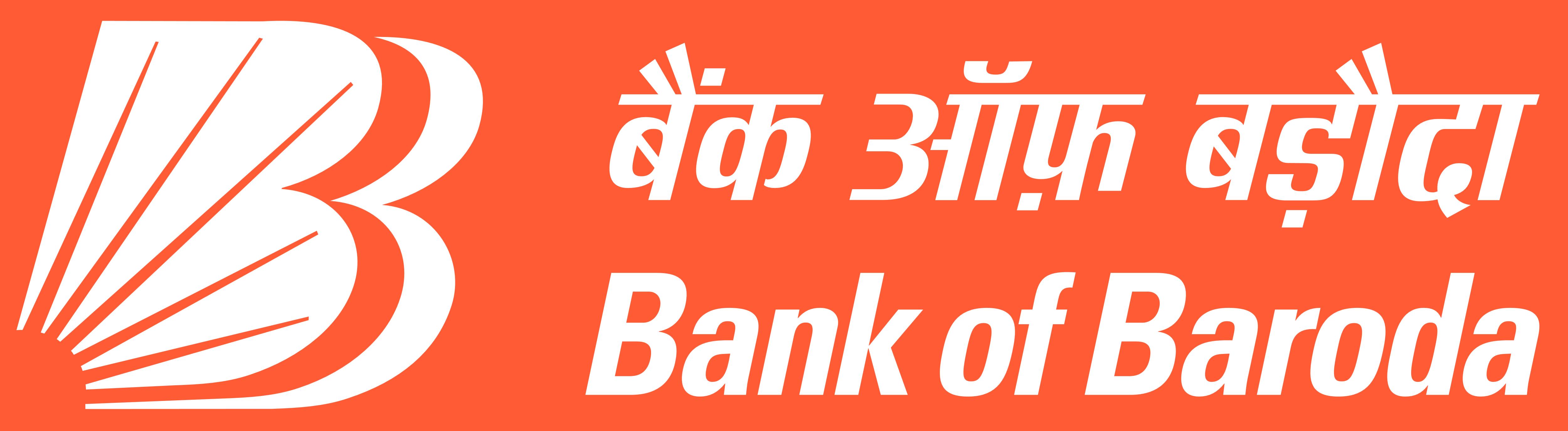 Orange and Red Bank Logo - Bank of Baroda