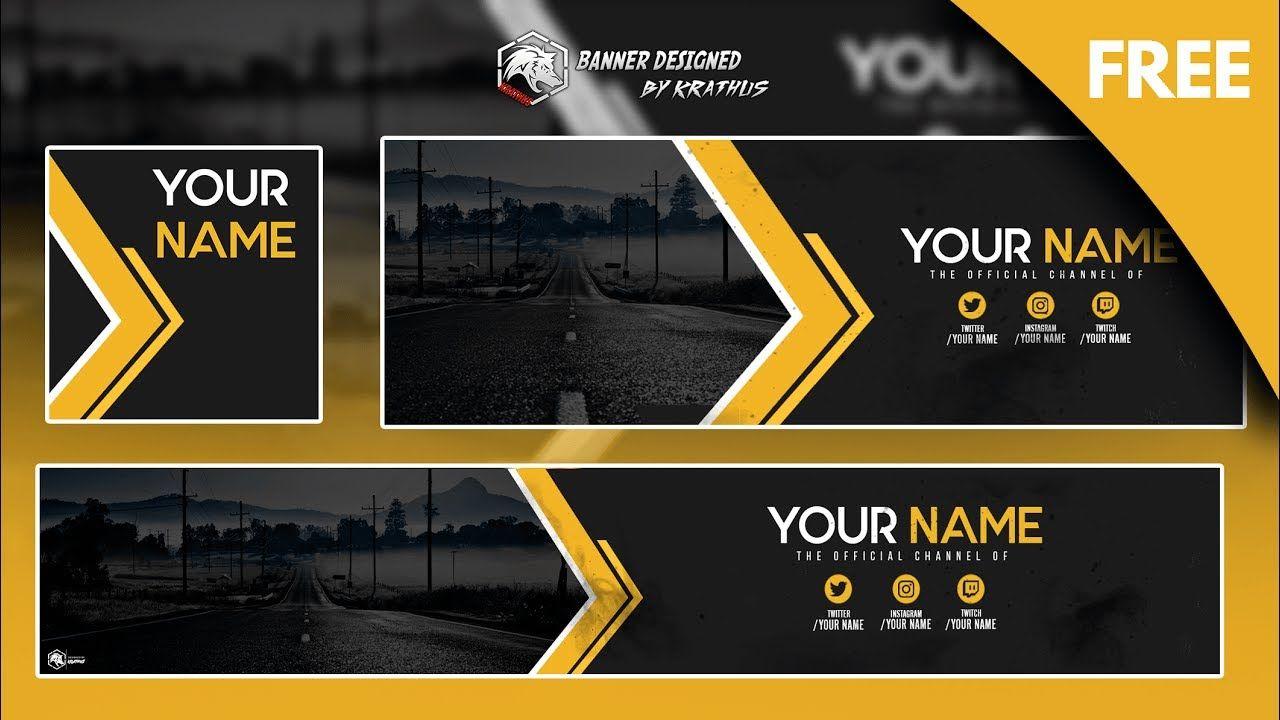 Motor Black and Yellow Logo - FREE PACK CHANNEL: BLACK AND YELLOW | YOUTUBE BANNER, LOGO AND ...