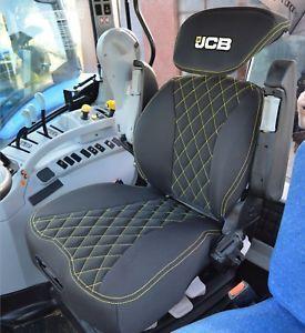 Motor Black and Yellow Logo - JCB Grammer Maximo Dynamic Tailored Seat Cover Black & Yellow Fabric