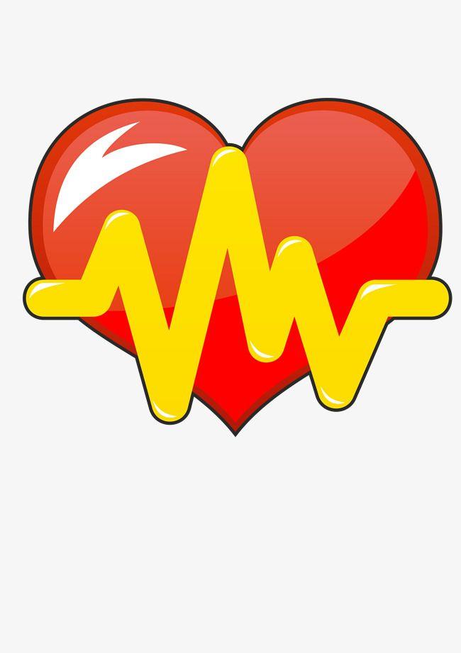 Orange and Red Wavy Lines Logo - Ecg Wavy Lines, Hand Painted Cartoon, Heart, Ecg PNG and Vector for ...