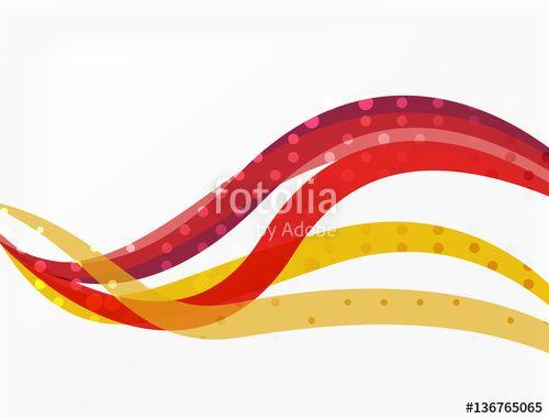 Orange and Red Wavy Lines Logo - Abstract wavy lines with transparent dots Stock image and royalty