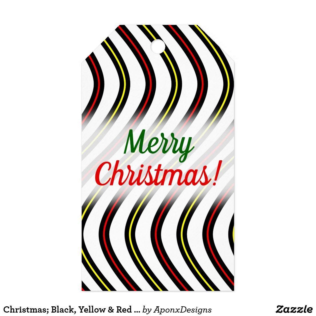 Orange and Red Wavy Lines Logo - Christmas; Black, Yellow & Red Wavy Lines Pattern Gift Tags | Pinterest