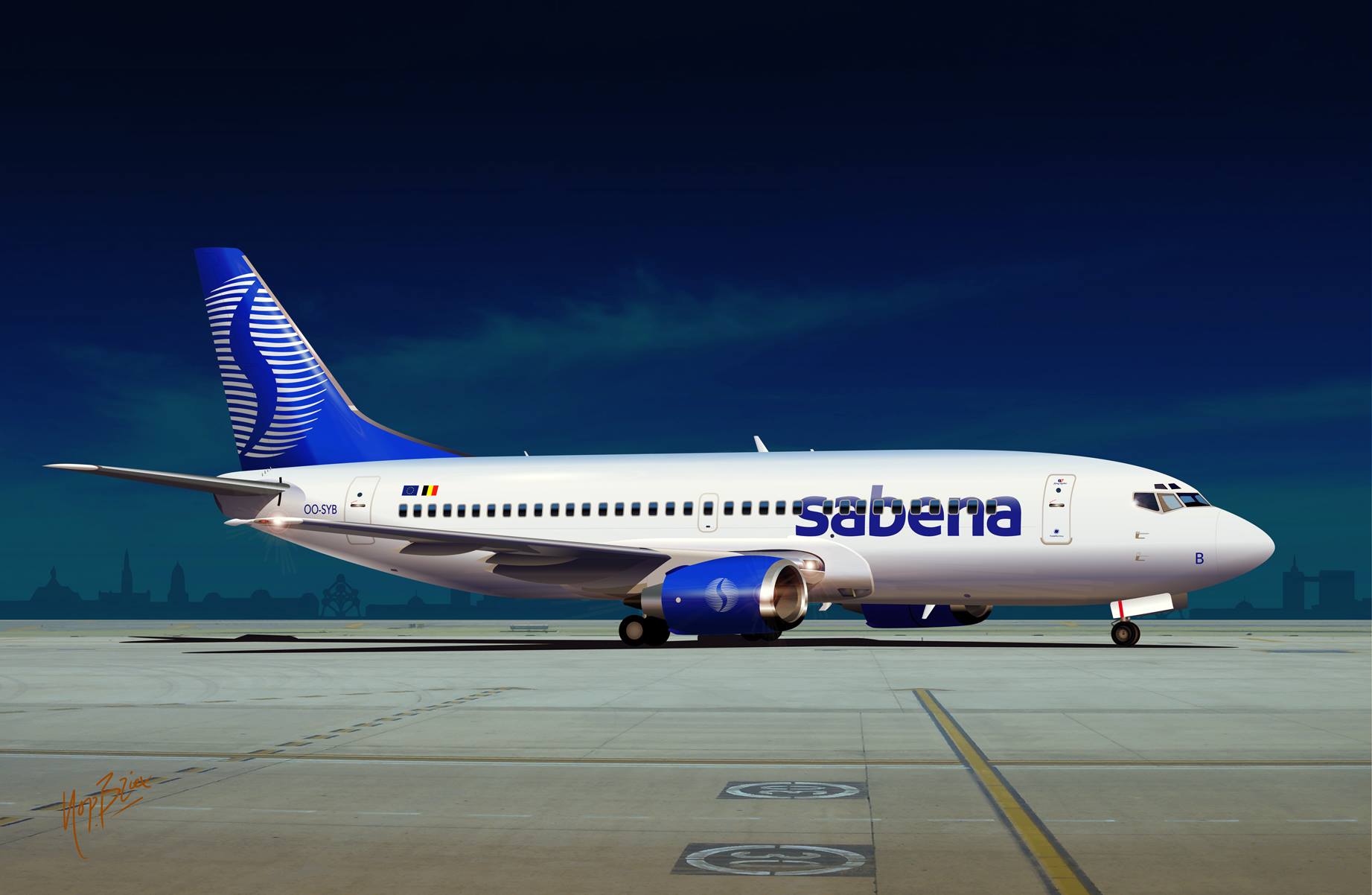 Airline of This European Country Logo - Sabena