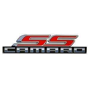 Camaro SS Logo - SS Camaro Metal Sign With Script x 8