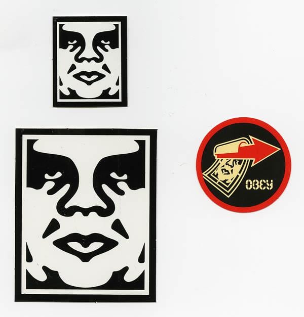 Obey Giant Logo - OBEY GIANT Shepard Fairey 3 STICKER LOT Set #12 BRAND NEW Propaganda ...