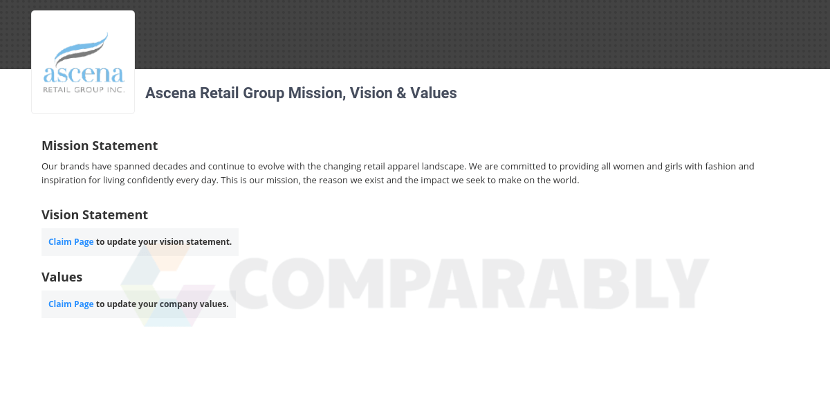 Ascena Retail Group Logo - Ascena Retail Group Mission, Vision & Values | Comparably