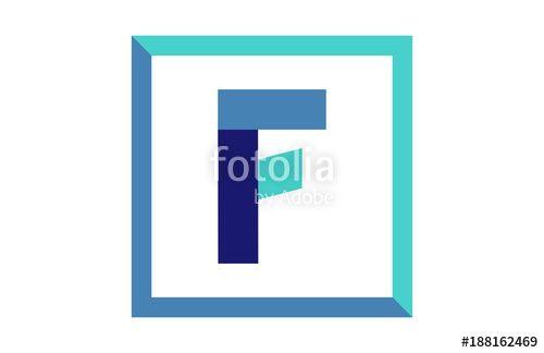 Blue Square F Logo - F Square Blue Ribbon Letter Logo