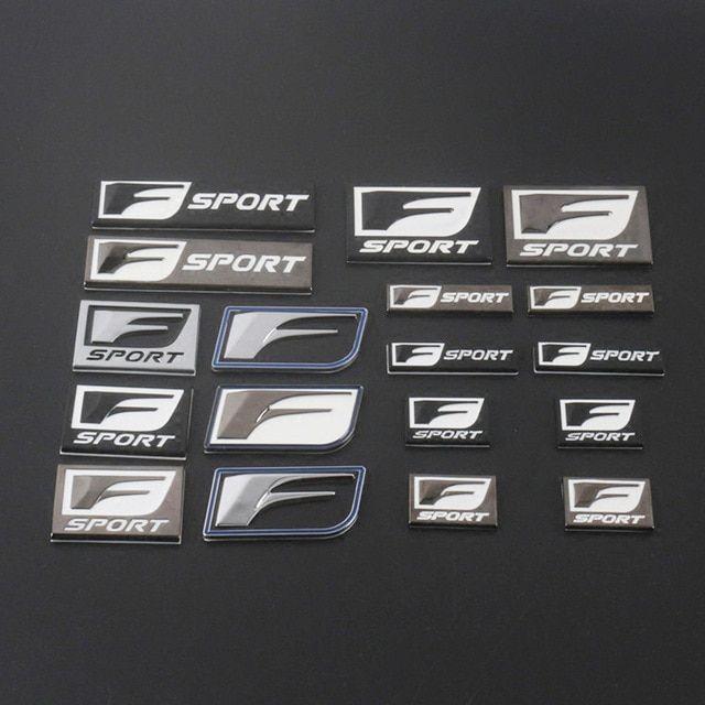 Blue Square F Logo - 5set Black Silver Gun Blue F SPORT Square Long Bar Emblem Chrome