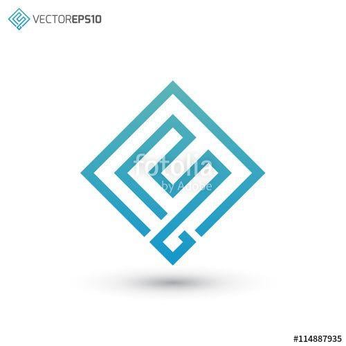 Blue Square F Logo - Square Art Line Letter F Logo Stock Image And Royalty Free Vector