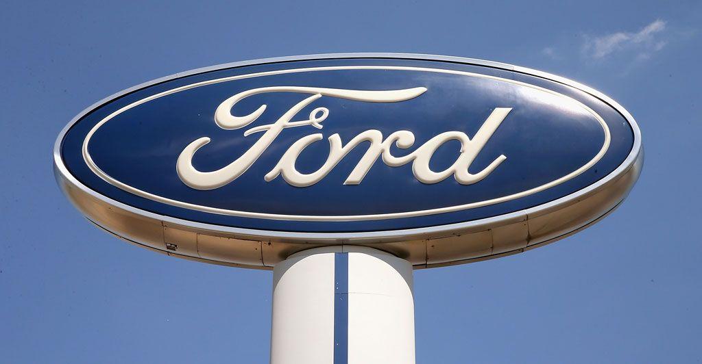 Ford Blue Oval Logo - The familiar Ford Motor Company blue oval logo. (Getty Images files)