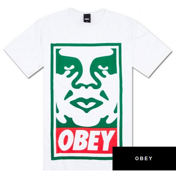 Obey Giant Logo - OBEY Andre The Giant Classic Logo T Shirt (White & Mint Green)