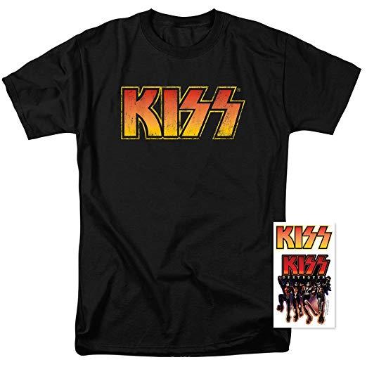 Classic Kiss Logo - Amazon.com: KISS Classic Logo T Shirt & Stickers Black: Clothing