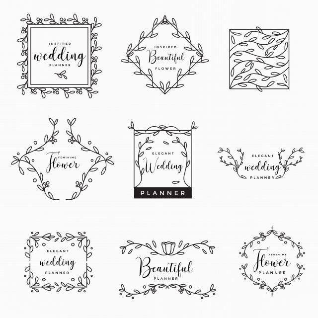 Rustic Round Logo - Feminine Floral Wedding Logo Collection, Illustration, Rustic, Round ...