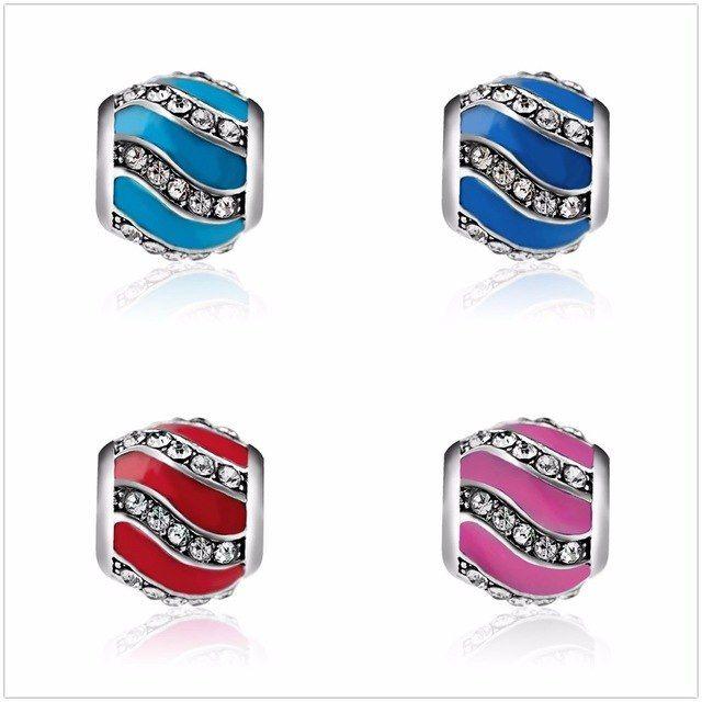 Red and Blue Ribbon Airline Logo - 2017 Silver Gorgeous Red & Blue Ribbon Adornment Charm Beads Fit ...