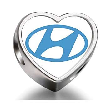 Heart Car Logo - 1001love Hyundai car logo Heart Photo Charm Beads: Beauty