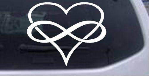 Heart Car Logo - Infinity Symbol Around A Heart Car or Truck Window Decal Sticker ...