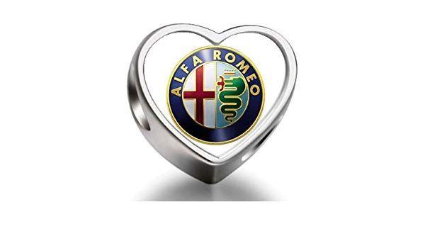 Heart Car Logo - 1001love Alfa Romeo car logo Heart Photo Charm Beads: Beauty