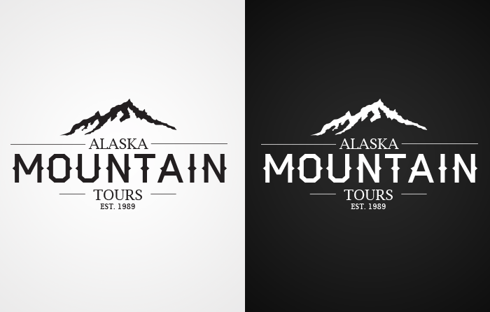 Alaska Mountain Logo - graphic design alaska alaska mountain tours logo black and white ...