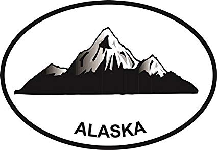 Alaska Mountain Logo - Amazon.com: Alaska Mountain Euro Oval Bumper Sticker: Automotive