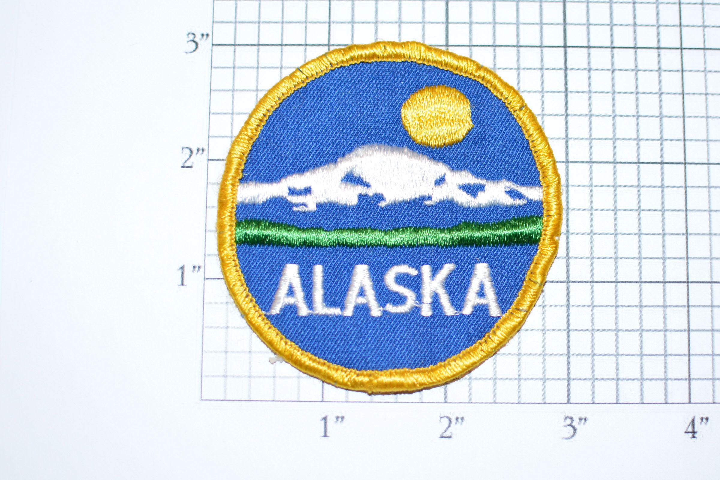 Alaska Mountain Logo - Alaska AK Sew On Vintage Embroidered Travel Patch Emblem Badge Trip