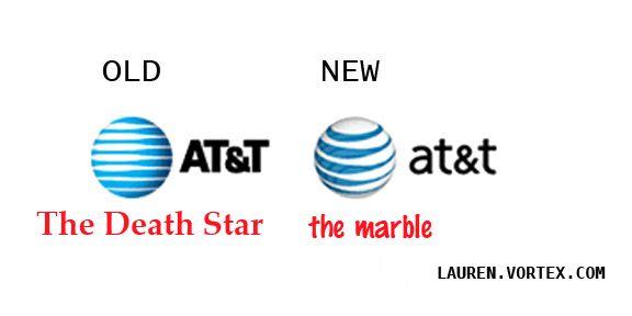 Old AT&T Logo - Lauren Weinstein's Blog: Goodbye Death Star: The New AT&T Logo Rolls In