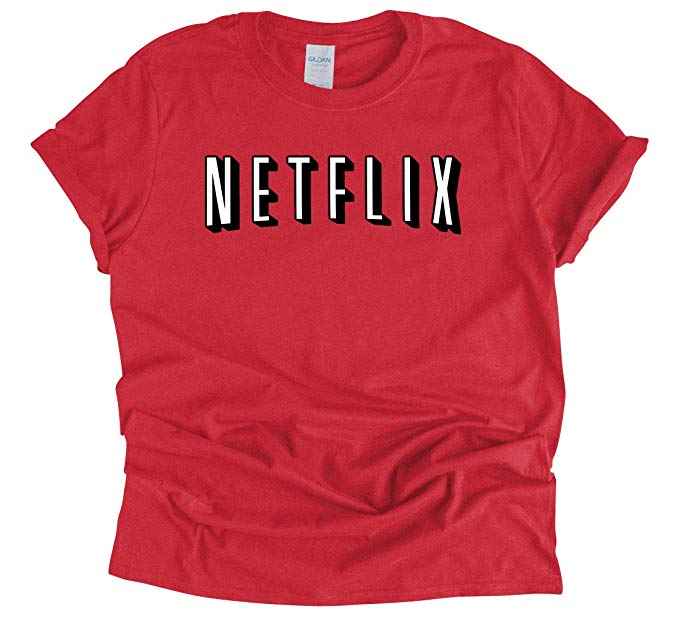 Small Netflix Chill Logo - Funny Netflix Parody T Shirt Netflix and Chill Couples