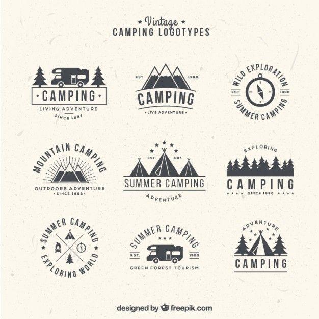 Best Camp Logo - Hand drawn camping logos in vintage style Vector