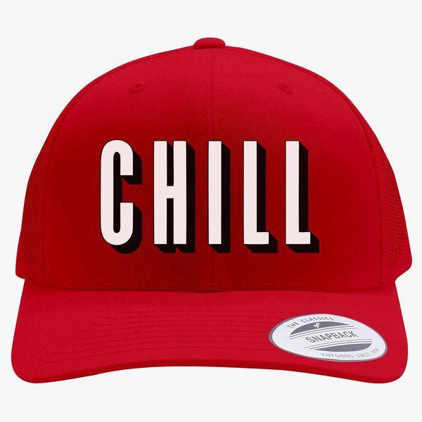 Small Netflix Chill Logo - Netflix and Chill Retro Trucker Hat (Embroidered) | Customon.com
