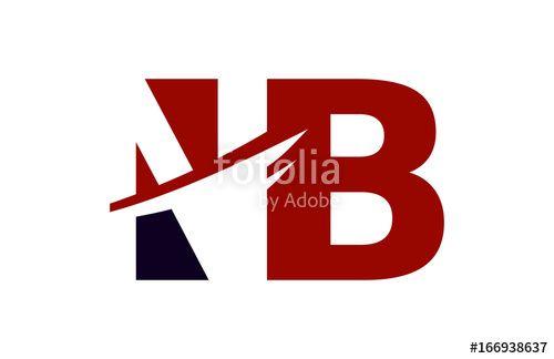 Red NB Logo - NB Red Negative Space Square Swoosh Letter Logo