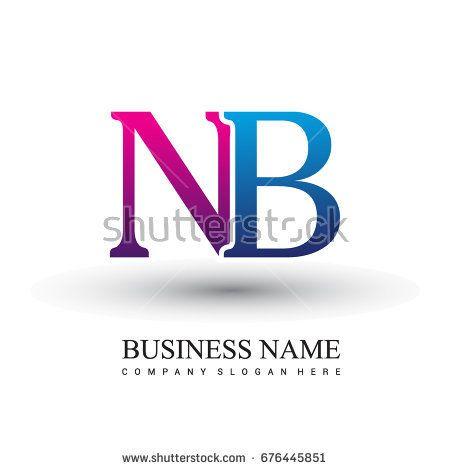 Red NB Logo - initial letter logo NB colored red and blue, Vector logo design ...