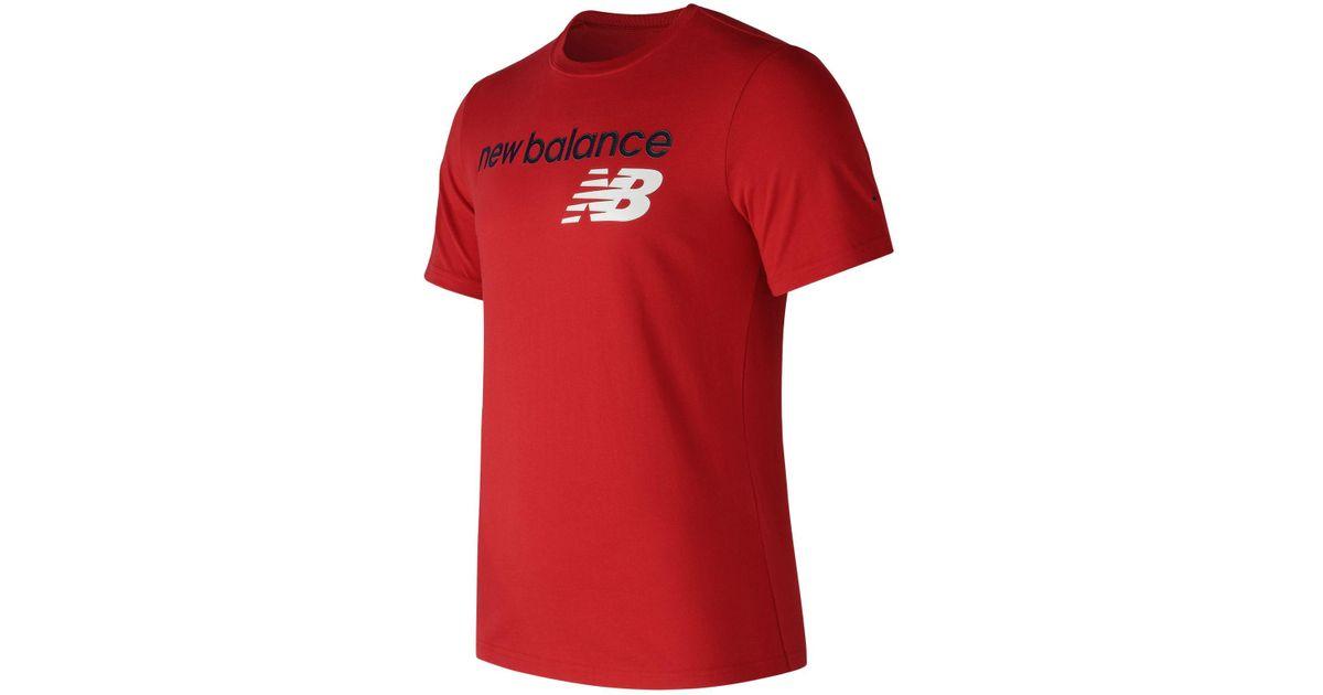 Red NB Logo - Lyst - New Balance Nb Athletics Main Logo Tee in Red for Men