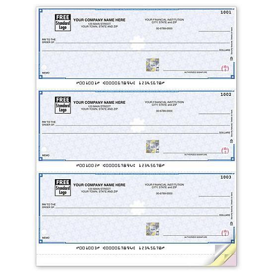 Quicken Check Logo - Quicken High Security 3 to a Page Laser Check SDLA108