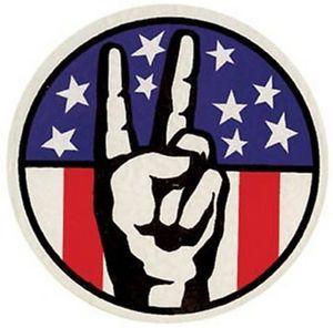 Hippy U.S.A. Logo - Hippy USA Flag Peace Sign Vintage Looking 1960's Travel Decal