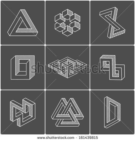 Optical Line Logo - Geometric optical illusion shapes for logo or identity. Vector ...