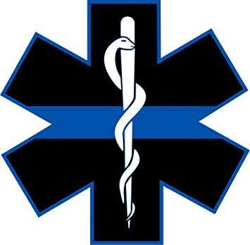 Thin Blue Star Logo - Amazon.com: Evan Decals Star Of Life EMS Thin Blue Line Style Window ...