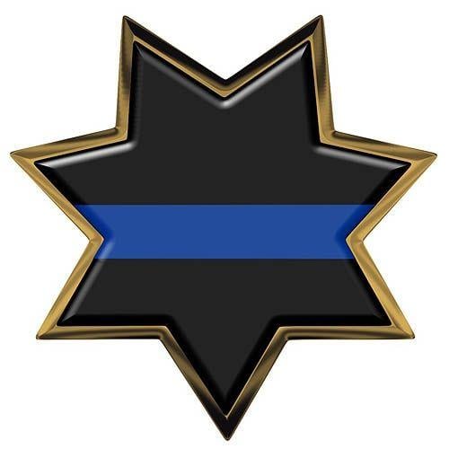 Thin Blue Star Logo - Thin Blue Line Sheriff 7 Point Star Reflective Decal