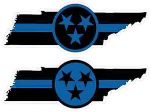 Thin Blue Star Logo - 2) Tennessee Thin Blue Line Tri Star State Stickers -TN LEO Family ...