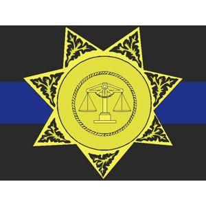 Thin Blue Star Logo - Point Gold Star Badge Thin Blue Line Sheriff at Sticker Shoppe