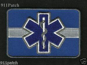 Thin Blue Star Logo - Thin White Line Blue Star of Life EMS Paramedic Patch