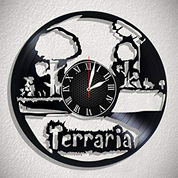 Black and White Terraria Logo - Amazon.com: Olha Art Design Terraria HANDMADE Vinyl Record Wall ...