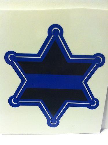 Thin Blue Star Logo - Police Sheriff Law Enforcement Thin Blue Line 6 Point Star Sticker ...