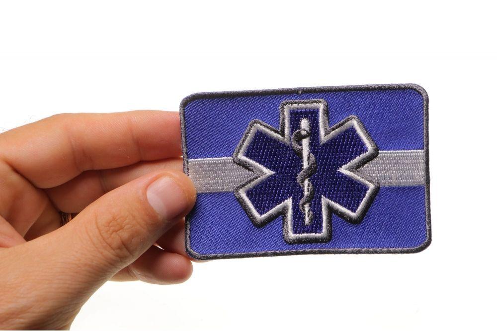 Thin Blue Star Logo - Thin White Line Blue Star Of Life Patch For EMS. EMT Patches